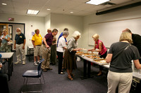 Barbara Bradford Eschbach serving Sue Blumer and Carolyn Minner