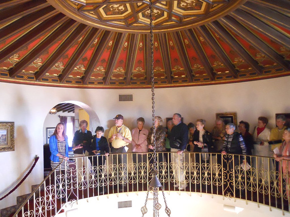 Looking down on the entrance hall